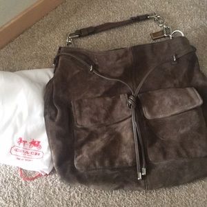 Coach Suede taupe hobo